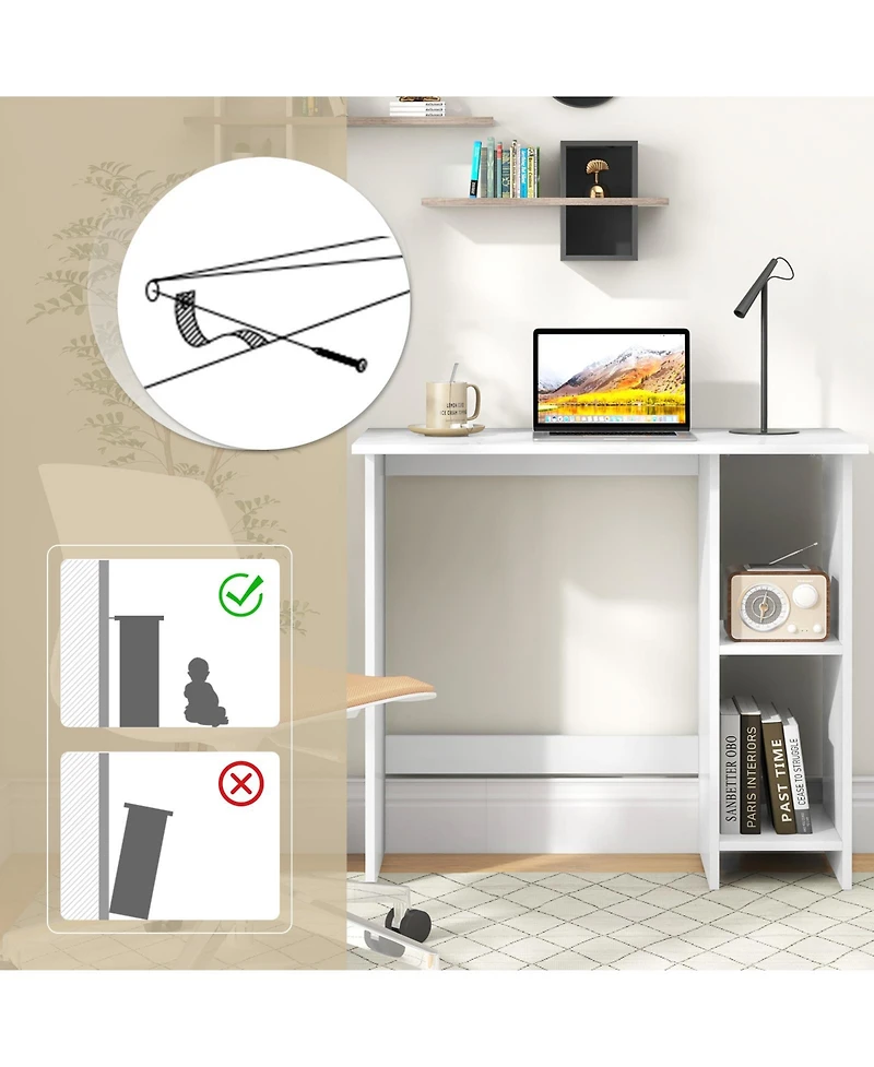 Skonyon Small Computer Desk with Storage and Adjustable Shelf
