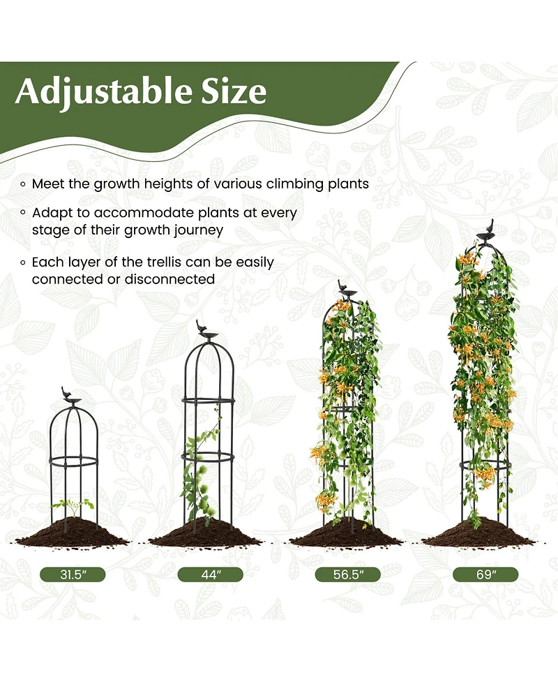 Skonyon Giantex 2-Pack Garden Obelisk Trellis for Climbing Plants