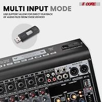 5 Core Audio Dj Mixer 12 Channel Sound Board L Shape w Bluetooth Usb 99 Dsp Effects 48V Phantom Power - Mx 12CH L
