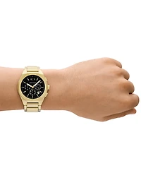 A|X Armani Exchange Men's Sync Quartz Chronograph Gold Stainless Steel Watch 42MM