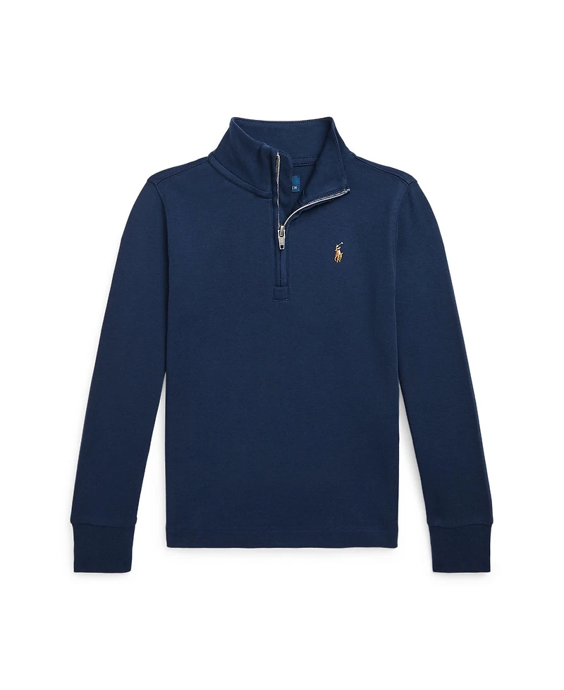 Polo Ralph Lauren Toddler and Little Boys Cotton Interlock Quarter-Zip Pullover shirt