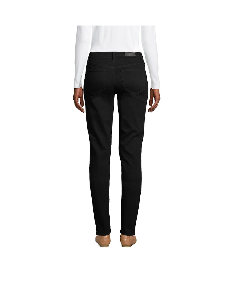 Lands' End Women's Petite Mid Rise Straight Leg Jeans