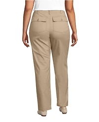 Lands' End Plus High Rise Chino Utility Straight Leg Pants
