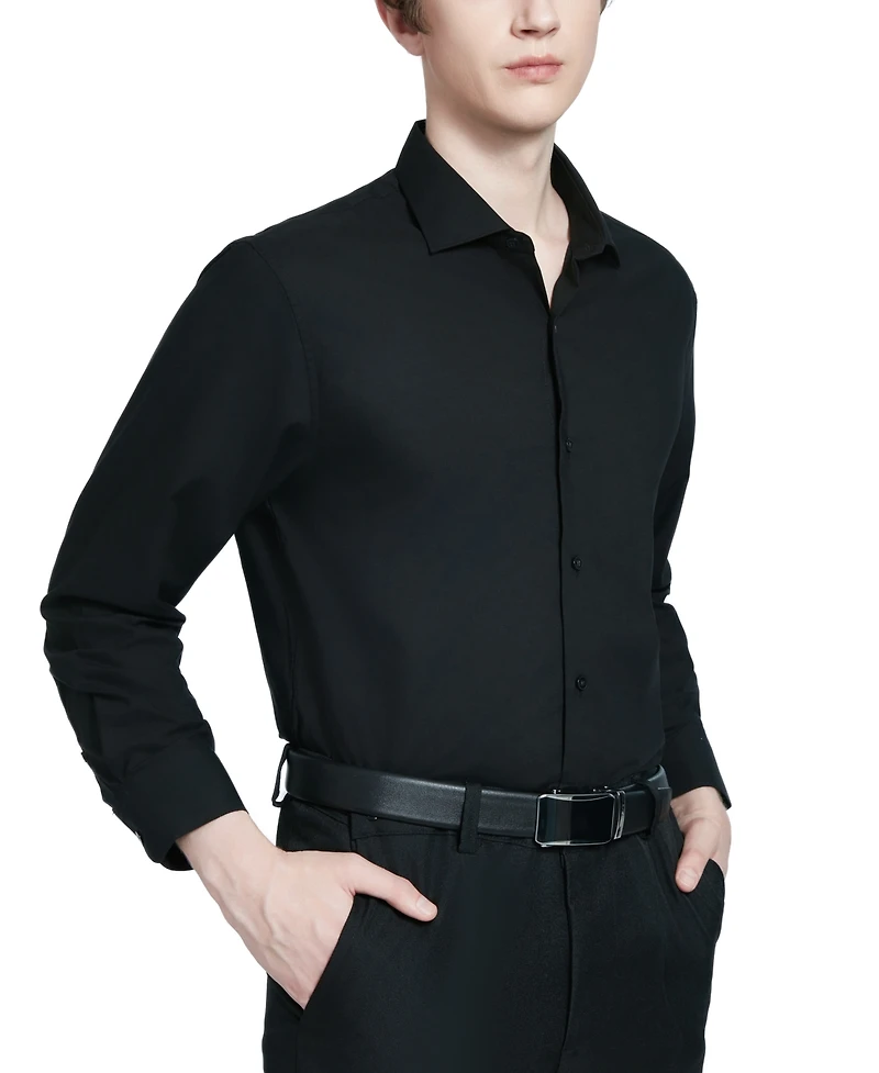 Perry Ellis Men's Modern-Fit Lux Twill Solid Dress Shirt