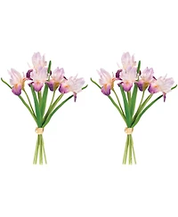 Slickblue Iris Floral Bundles for Elegant Spring and Home Decor (Set of 2)