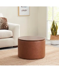 Parker Large Round Coffee Table Storage Ottoman