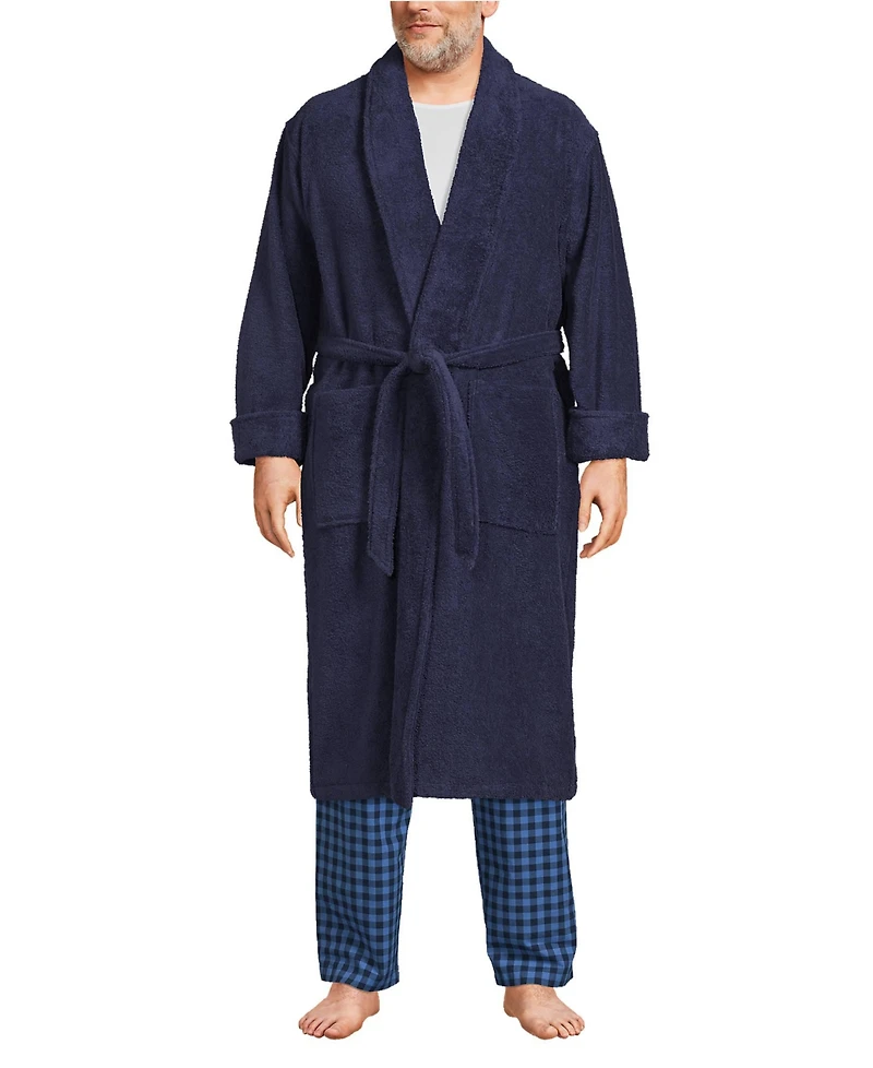 Lands' End Big & Tall Calf Length Turkish Terry Robe