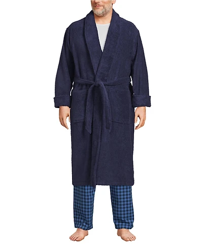 Lands' End Big & Tall Calf Length Turkish Terry Robe