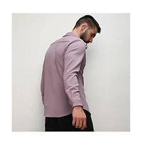 Campus Sutra Men's Lavender Stripe-Creased Shirt