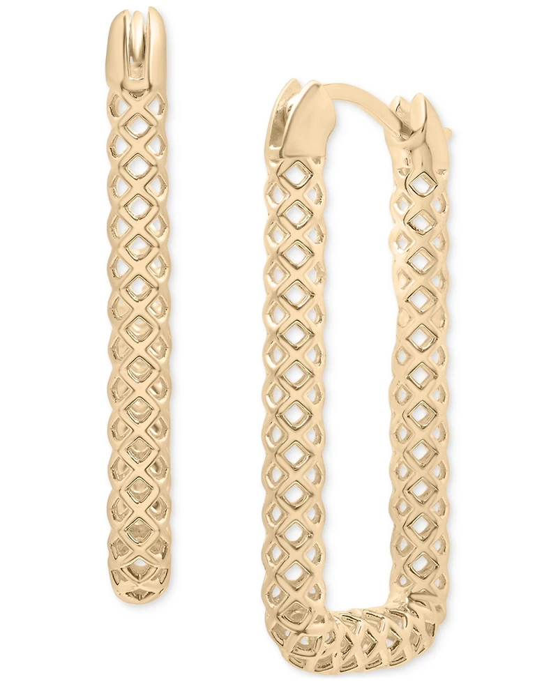 Audrey by Aurate Lattice Rectangular Hoop Earrings in Gold Vermeil, Created for Macy's