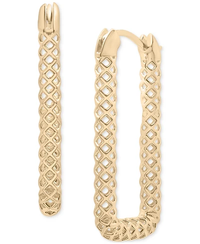 Audrey by Aurate Lattice Rectangular Hoop Earrings in Gold Vermeil, Created for Macy's