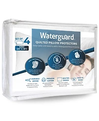 Waterguard Quilted Waterproof and Hypoallergenic Pillow Covers - King Size - 4 Pack