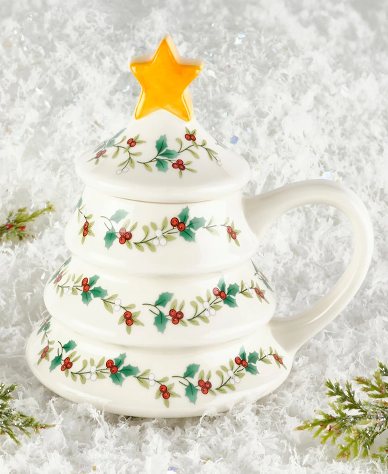 Winterberry Figural Christmas Tree Mug