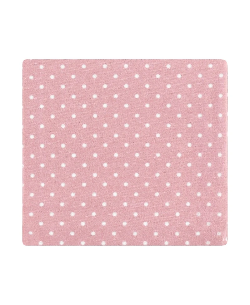 Hudson Baby Infant Girls Cotton Flannel Receiving Blankets, Pink Tulips, One