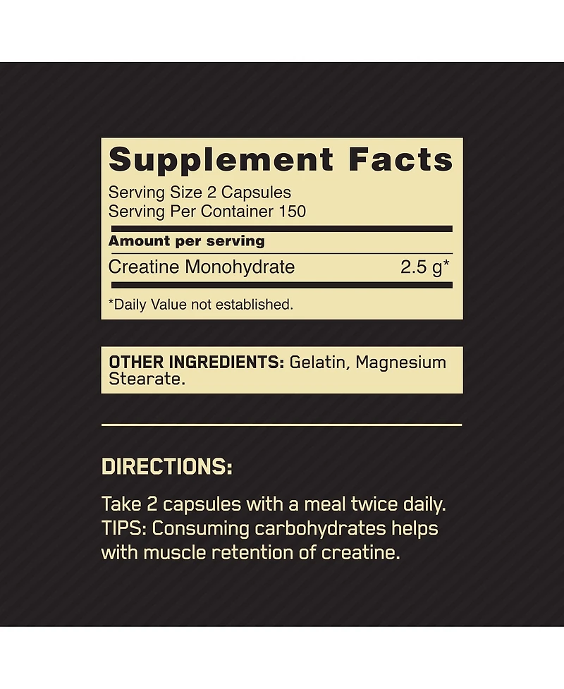Optimum Nutrition Optimum Nutrition, Micronized Creatine Monohydrate Capsules