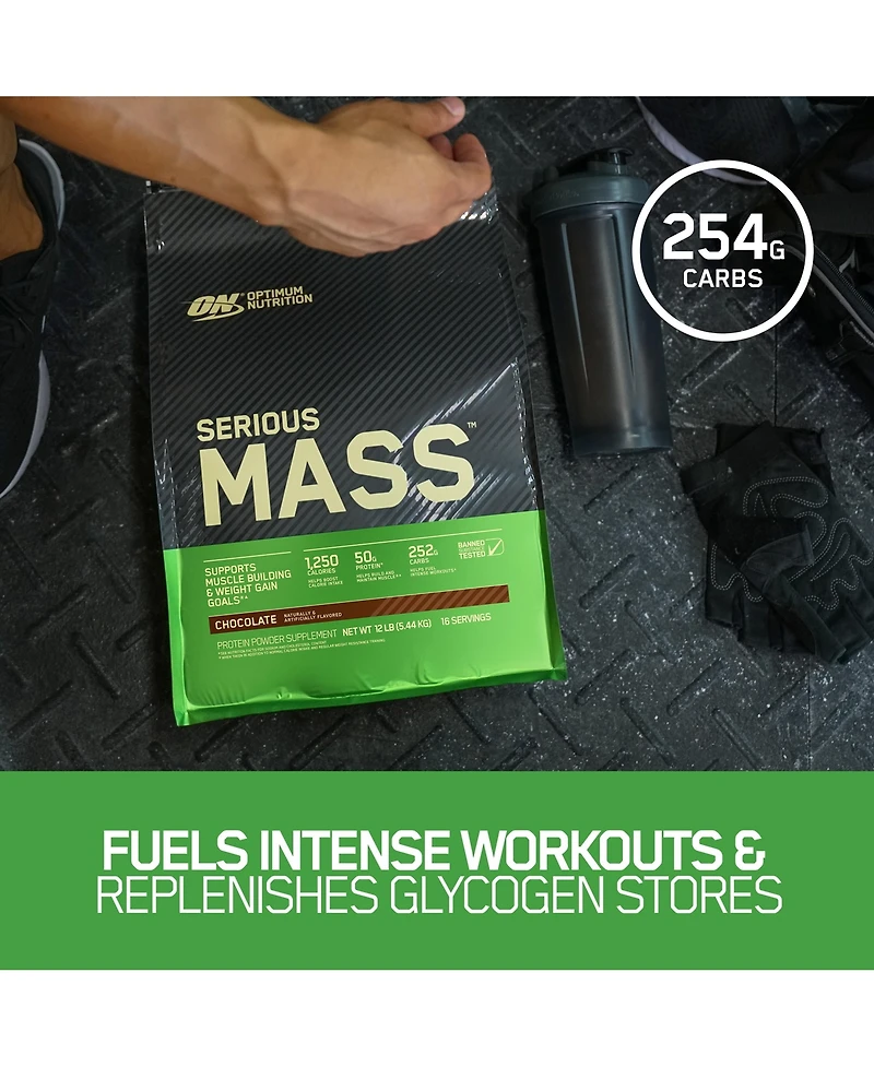 Optimum Nutrition, Serious Mass, Chocolate Peanut Butter, 6 lb, 8 Servings
