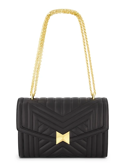 Gold Plated Hardware Quilted Napa Leather Handbag