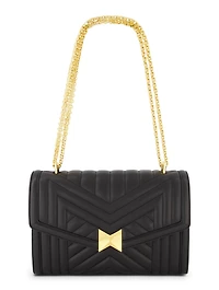 Gold Plated Hardware Quilted Napa Leather Handbag