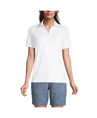 Lands' End Women's Short Sleeve Rapid Dry Sport Neck Polo Shirt
