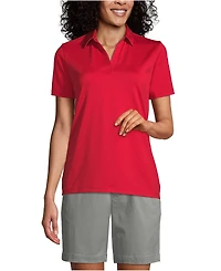 Lands' End Women's Short Sleeve Rapid Dry Sport Neck Polo Shirt