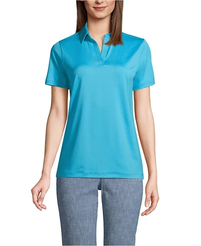 Lands' End Women's Short Sleeve Rapid Dry Sport Neck Polo Shirt