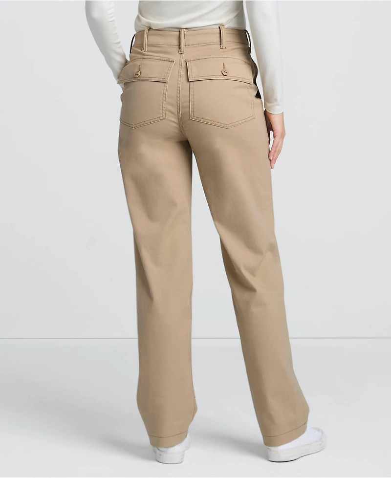 Lands' End Women's High Rise Chino Utility Straight Leg Pants