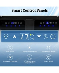 Sugift 2-in-1 Beverage and Wine Cooler with Independent Temperature Control and Led Lights