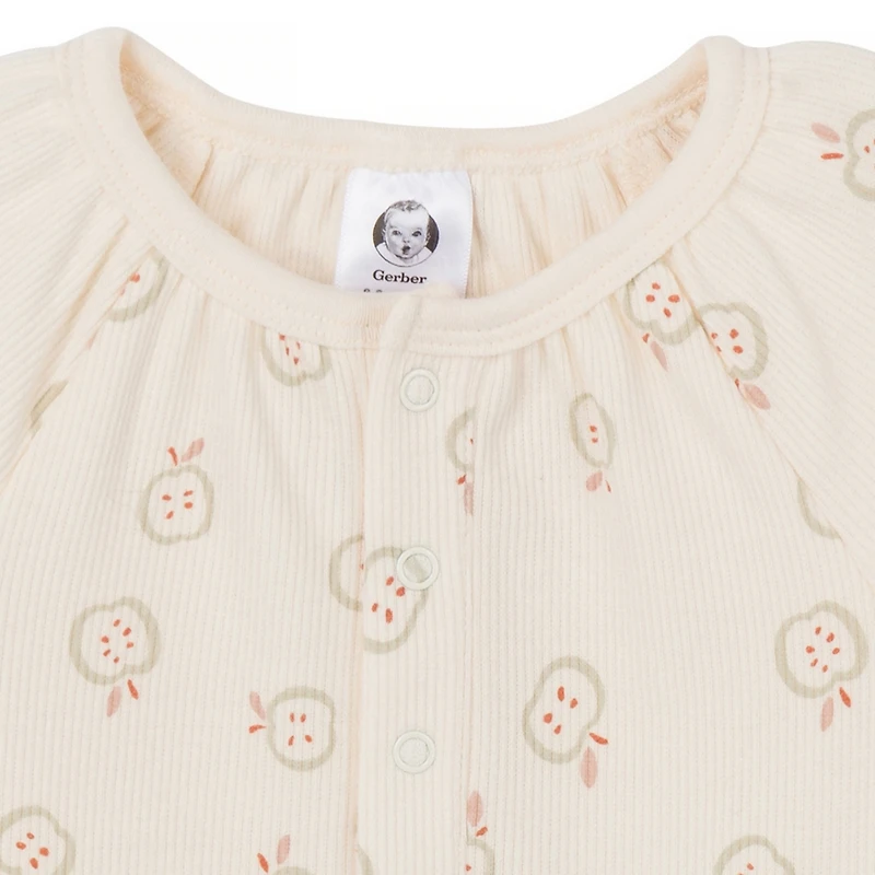 Gerber Baby Girls Long Sleeve Apples Dress