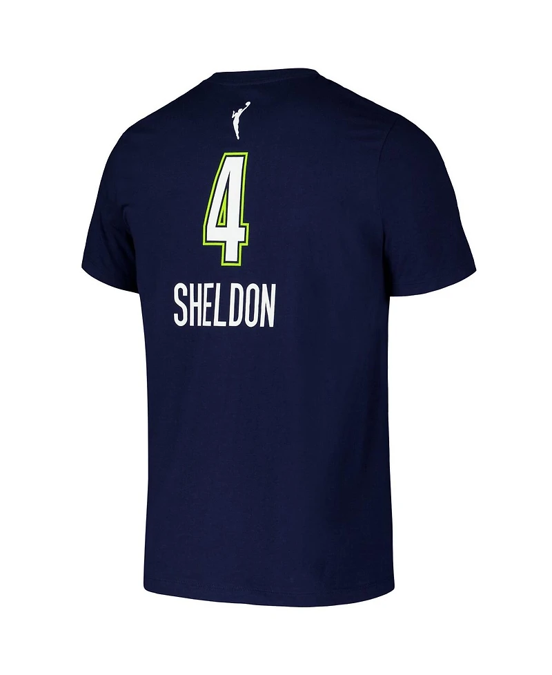 Nike Men's and Women's Jacy Sheldon Navy Dallas Wings 2024 Wnba Draft Name Number T-Shirt