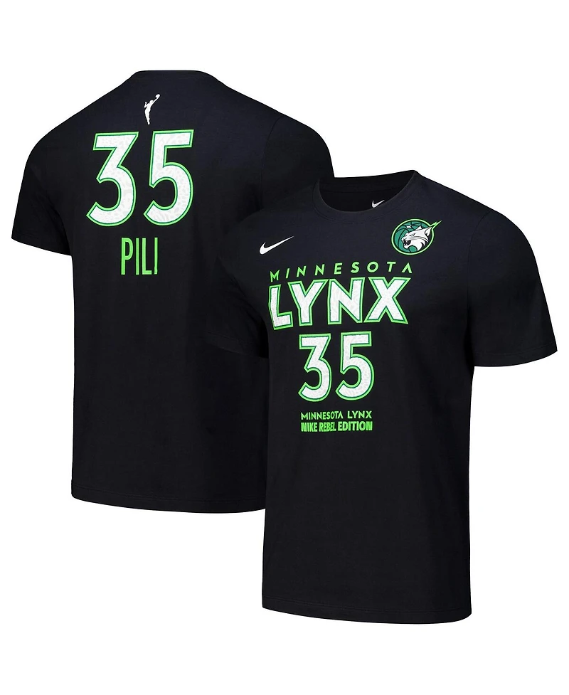 Nike Men's and Women's Alissa Pili Black Minnesota Lynx 2024 Wnba Draft Name Number T-Shirt