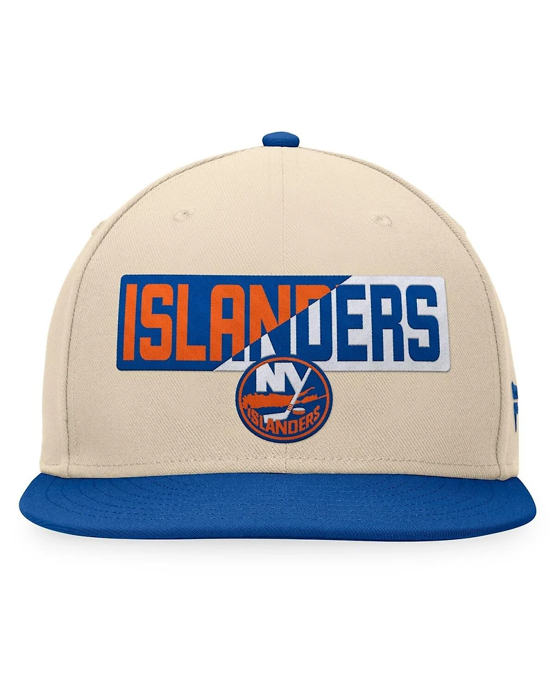 Fanatics Men's Cream/Royal New York Islanders Goalaso Snapback Hat