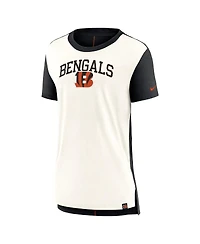 Nike Women's Cream/Black Cincinnati Bengals Wordmark Tri-Blend T-Shirt