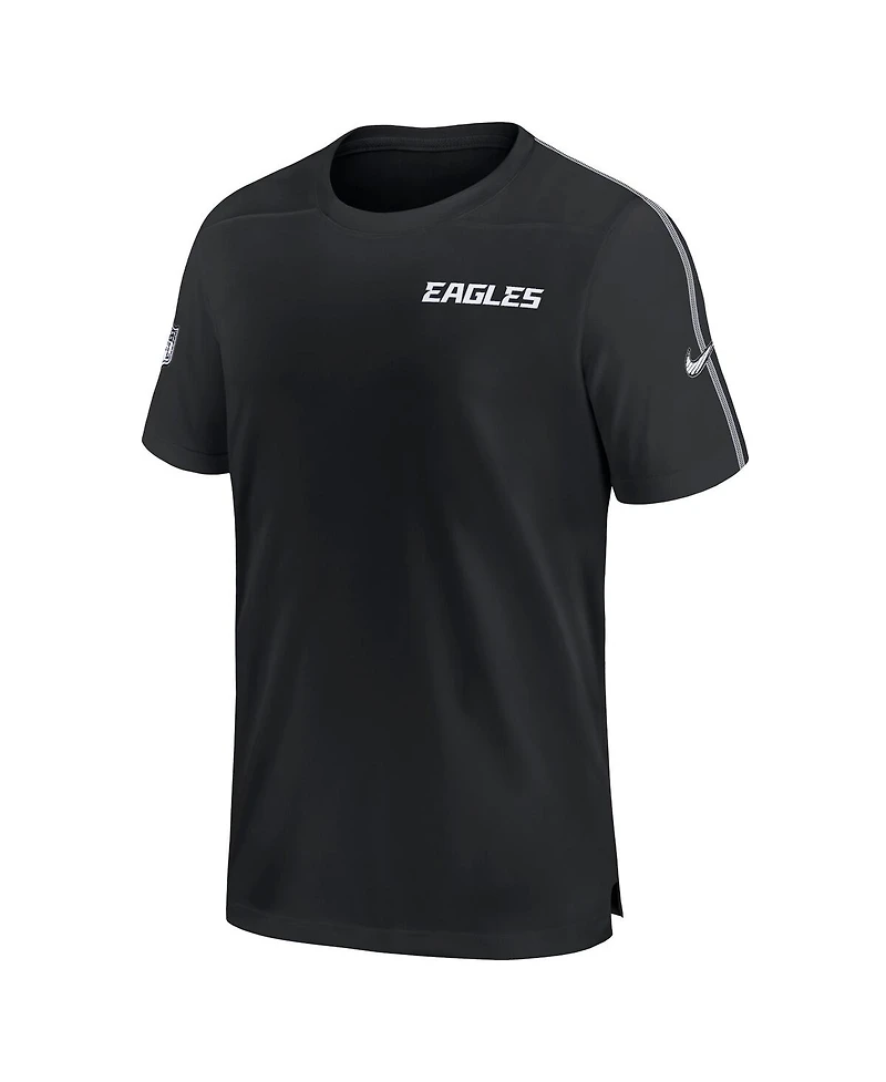Nike Men's Black Philadelphia Eagles 2024 Sideline Coach Uv Performance T-Shirt