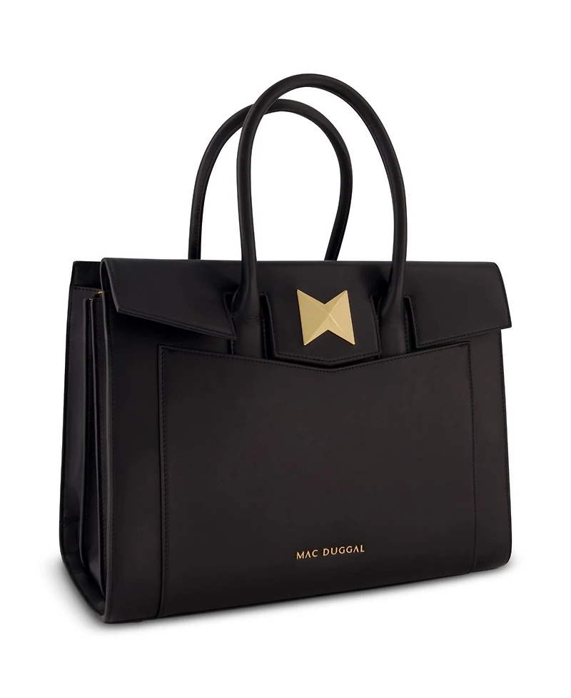 Gold Plated Hardware Large Leather Briefcase Bag