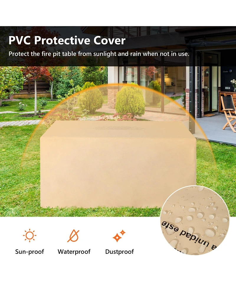 Givimo 42 Inch 50000 Btu Propane Fire Pit Table with Ore Powder Surface
