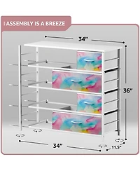Sorbus Dresser with 8 Drawers - Storage Chest Organizer with Steel Frame, Wood Top, Handles, Fabric Bins
