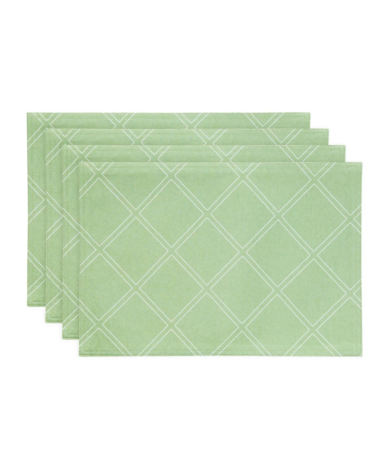 Izod Harbor Trellis Water-Resistant Indoor and Outdoor Placemats, Set of 4, 13" x 19"