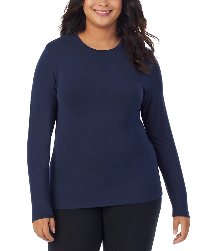 Cuddl Duds Plus Size Softwear with Stretch Long Sleeve Top
