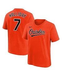 Nike Big Boys and Girls Jackson Holliday Orange Baltimore Orioles Name Number T-Shirt