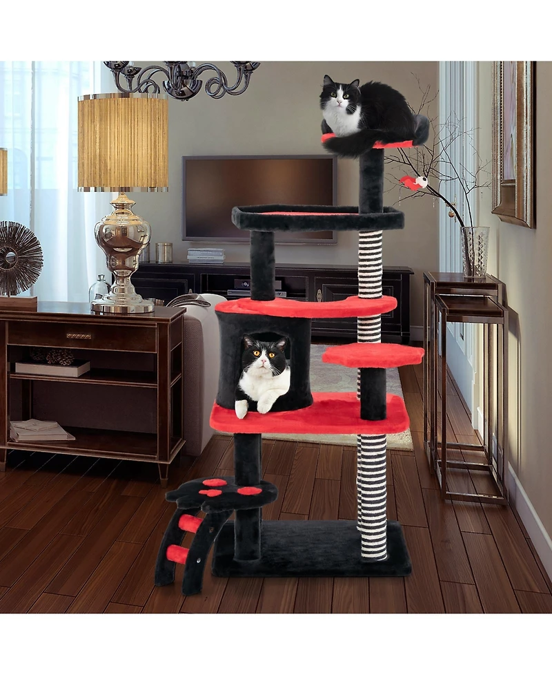 Gothic Cat Tree with Cat Bed Cat Condo and Sisal Scratching Post