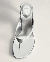 Mango Women's Metallic Heel Sandals