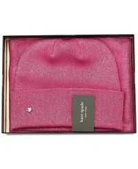 Kate Spade New York Women's Metallic Beanie & Scarf Boxed Gift Set