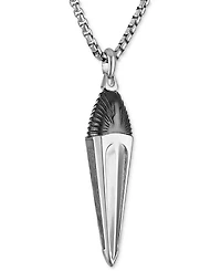 Bulova Marc Anthony Men's Damascus Sword Pendant Necklace in Sterling Silver-Plate, 24" + 2" extender, BVP1075-wmmna