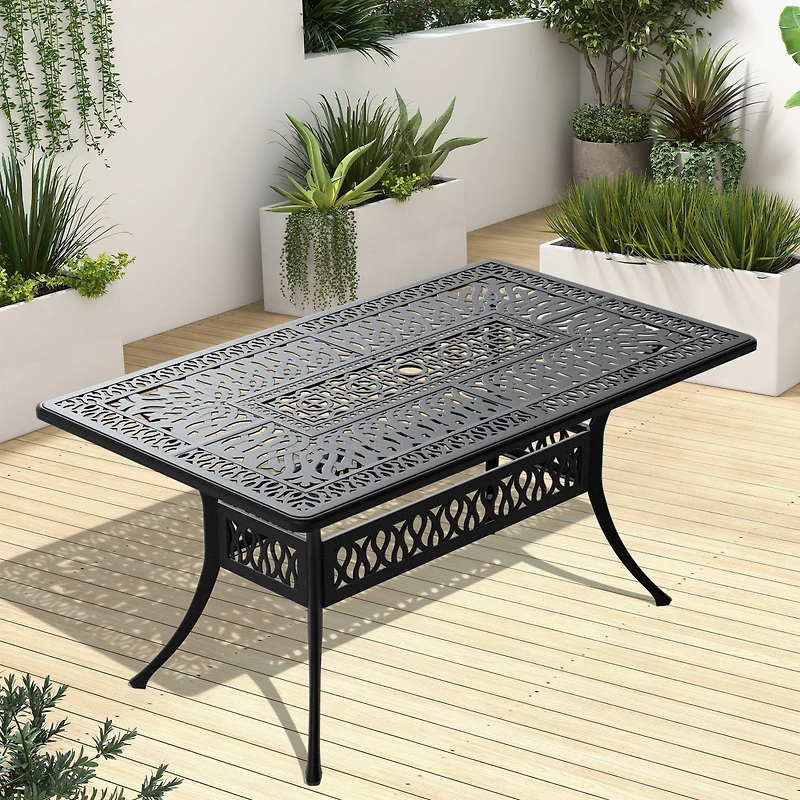 Streamdale 6-Person Rectangular Outdoor Aluminum Patio Dining Table