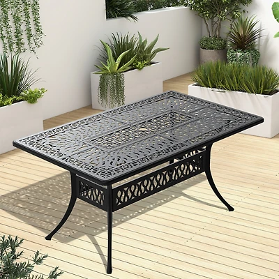 Streamdale 6-Person Rectangular Outdoor Aluminum Patio Dining Table