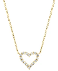 Effy Diamond Open Heart 18" Pendant Necklace (3/8 ct. t.w.) in 14k Gold