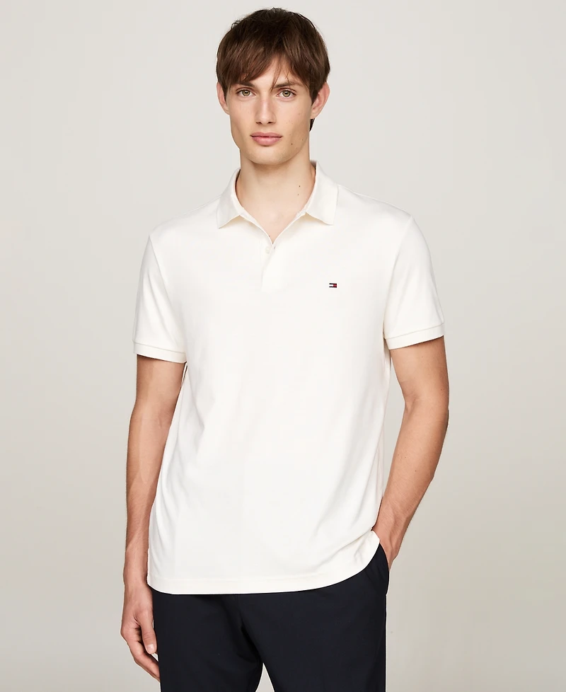 Tommy Hilfiger Men's Regular-Fit Liquid Cotton Collar Stripe Detail Polo Shirt