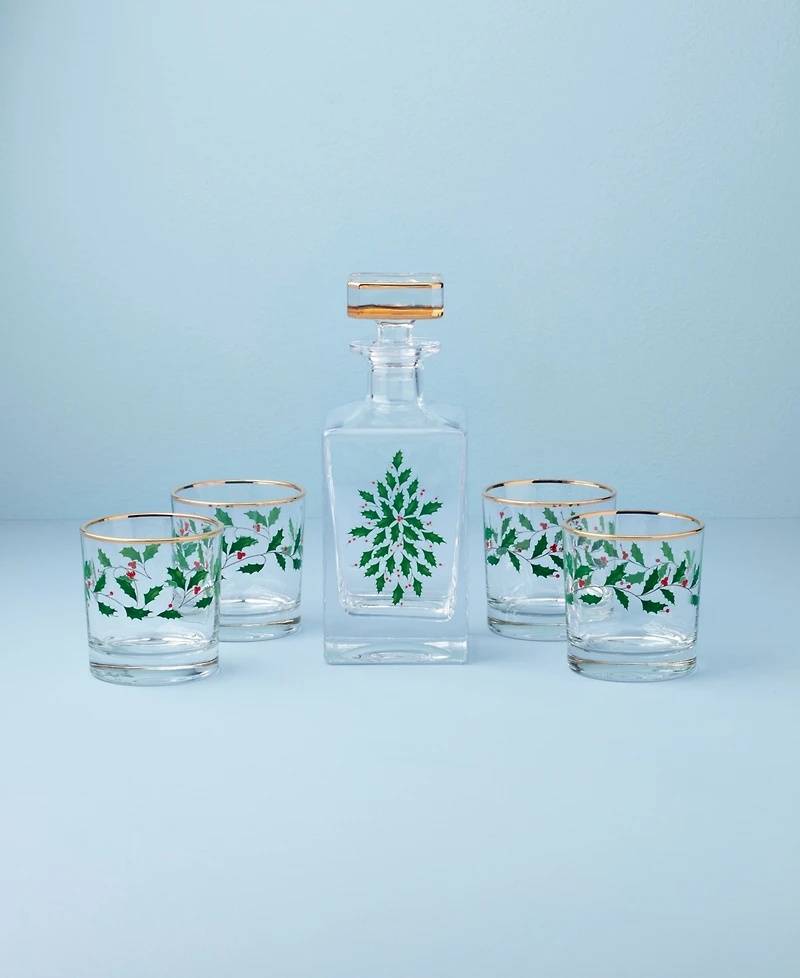 Lenox Holiday 5 Piece Whiskey Set
