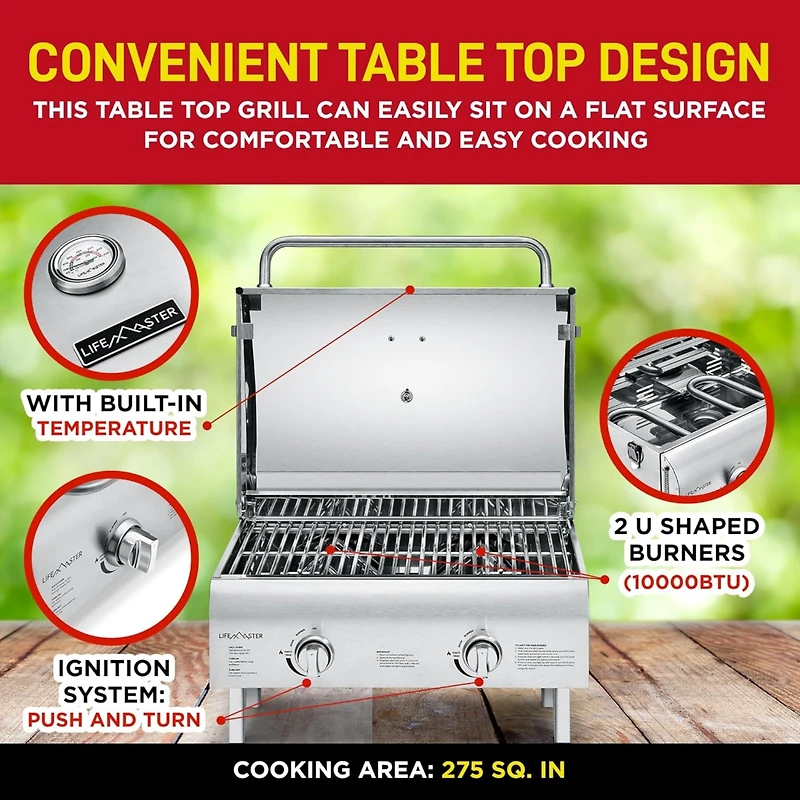 Bakken- Swiss Portable Stainless Steel Gas Grill