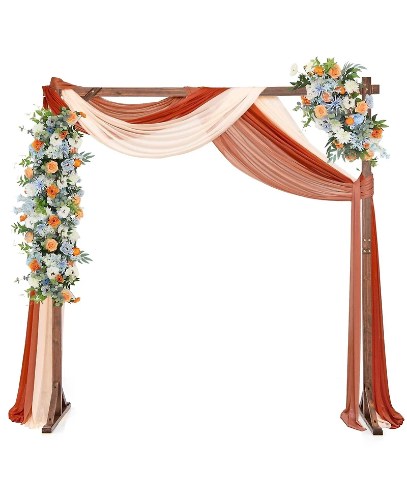 Slickblue Wooden Wedding Arch Solid Wood Arbor Backdrop Stand for Wedding Ceremony-Square